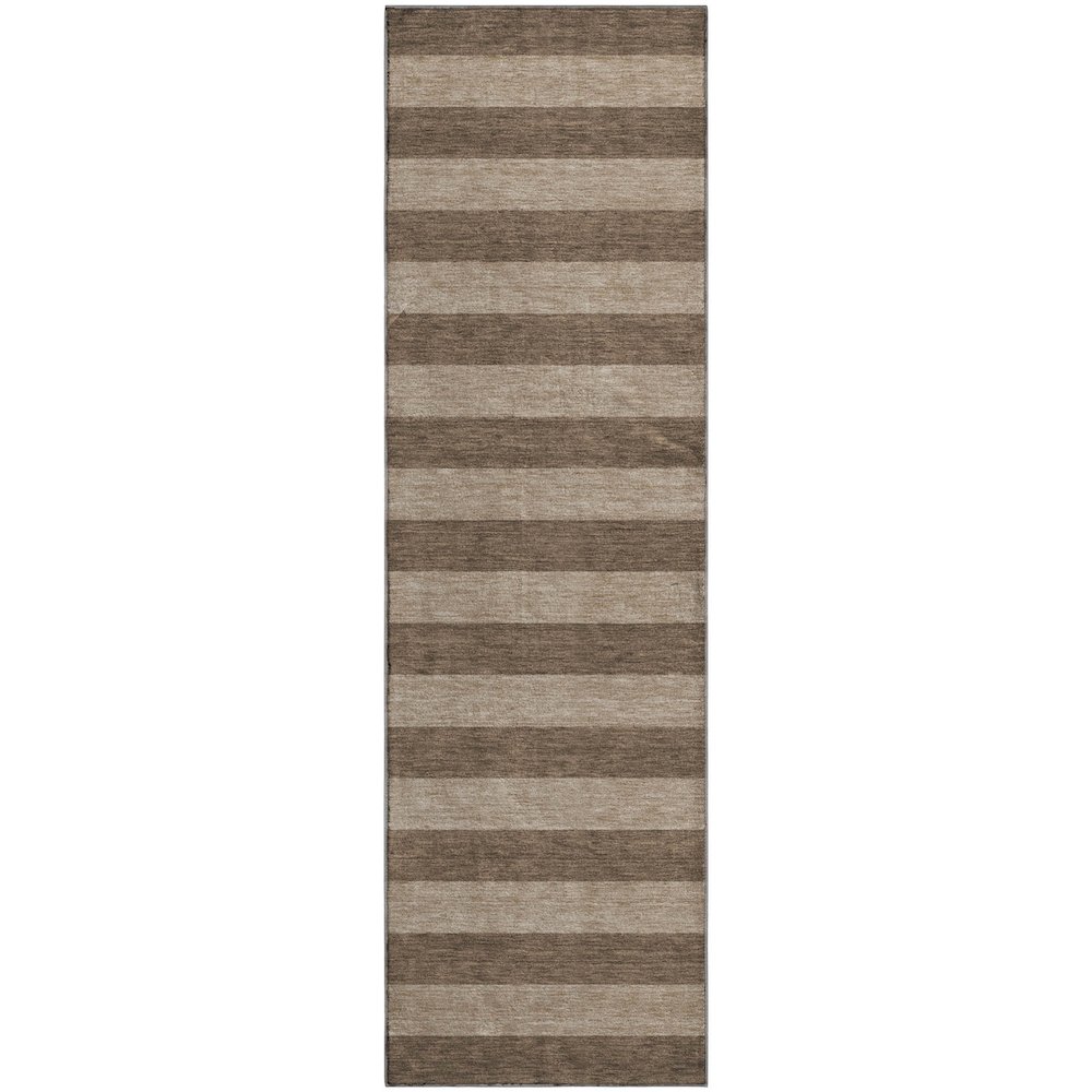 Premium Machine Washable Mayfield  Coffee 2'3" x 7'6" Runner Rug. Picture 1