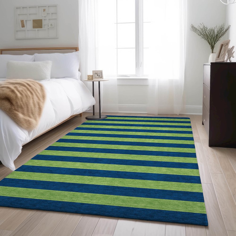 Premium Machine Washable Mayfield  Navy 2'6" x 3'10" Rug. Picture 5