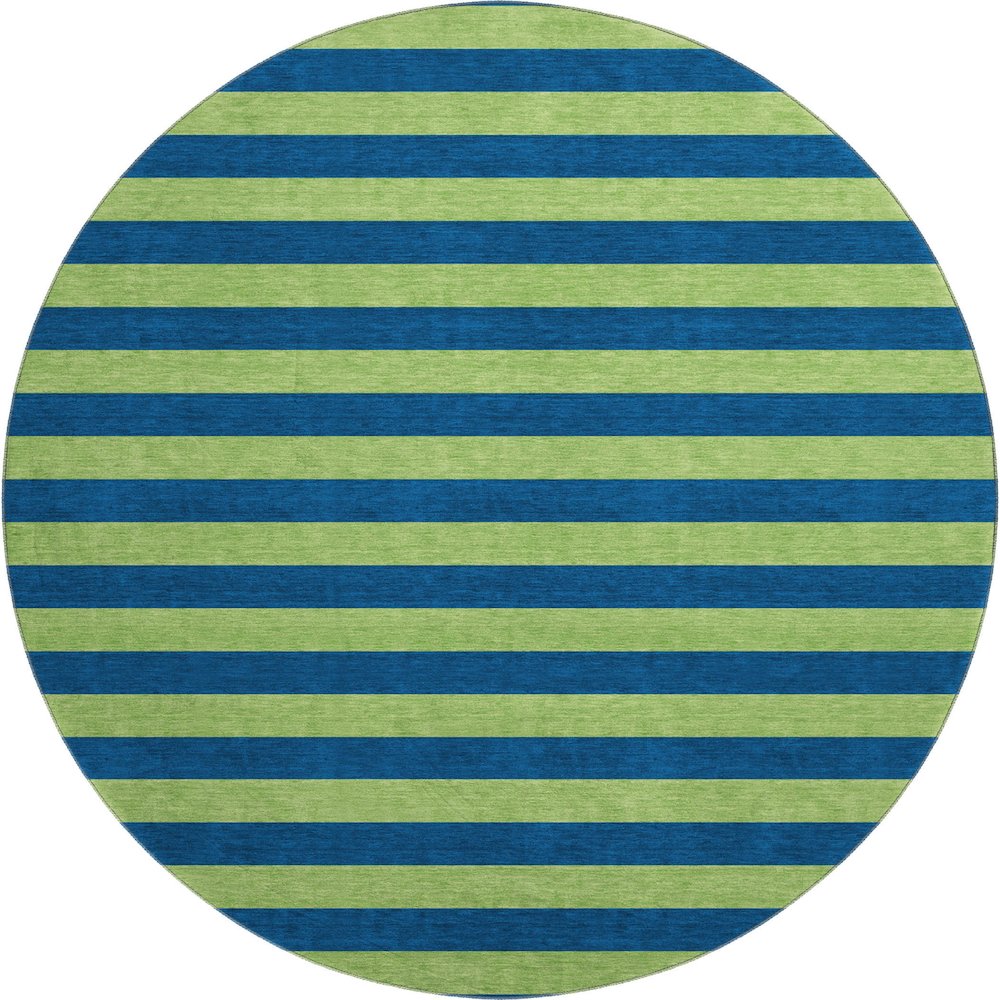 Premium Machine Washable Mayfield  Navy 8' x 8' Round Rug. Picture 1