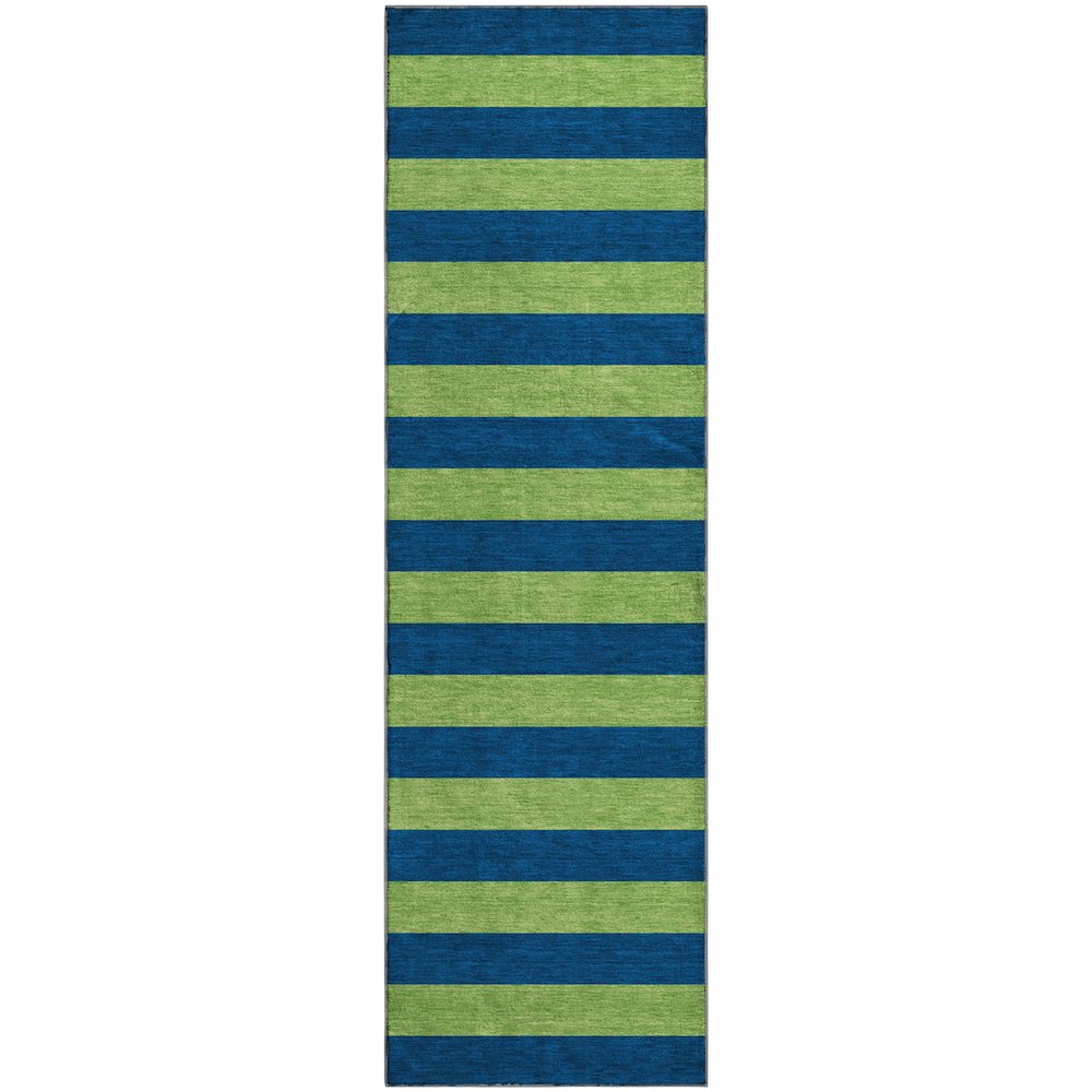 Premium Machine Washable Mayfield  Navy 2'3" x 7'6" Runner Rug. Picture 1