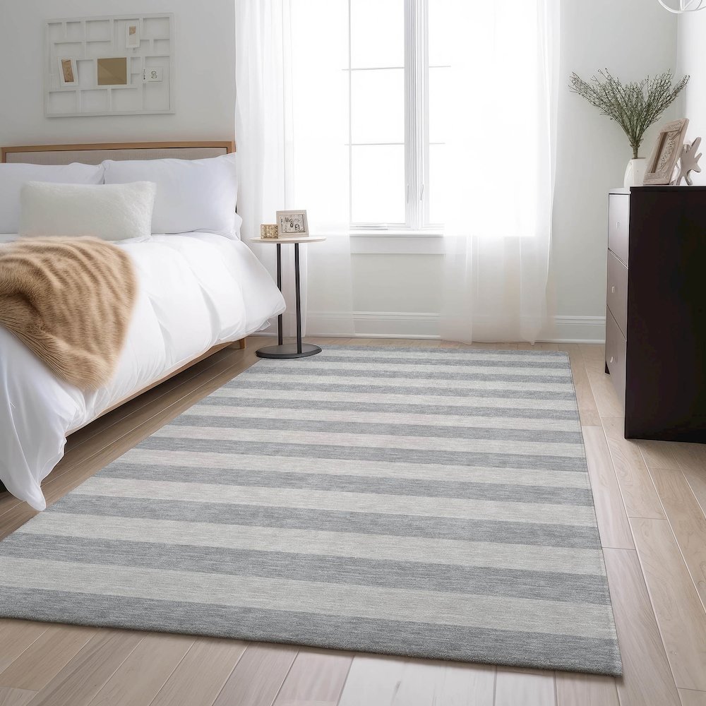 Premium Machine Washable Mayfield  Pewter 2'6" x 3'10" Rug. Picture 5