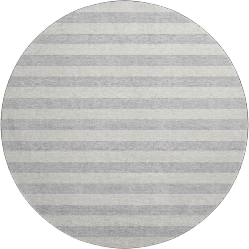 Premium Machine Washable Mayfield  Pewter 8' x 8' Round Rug. Picture 1