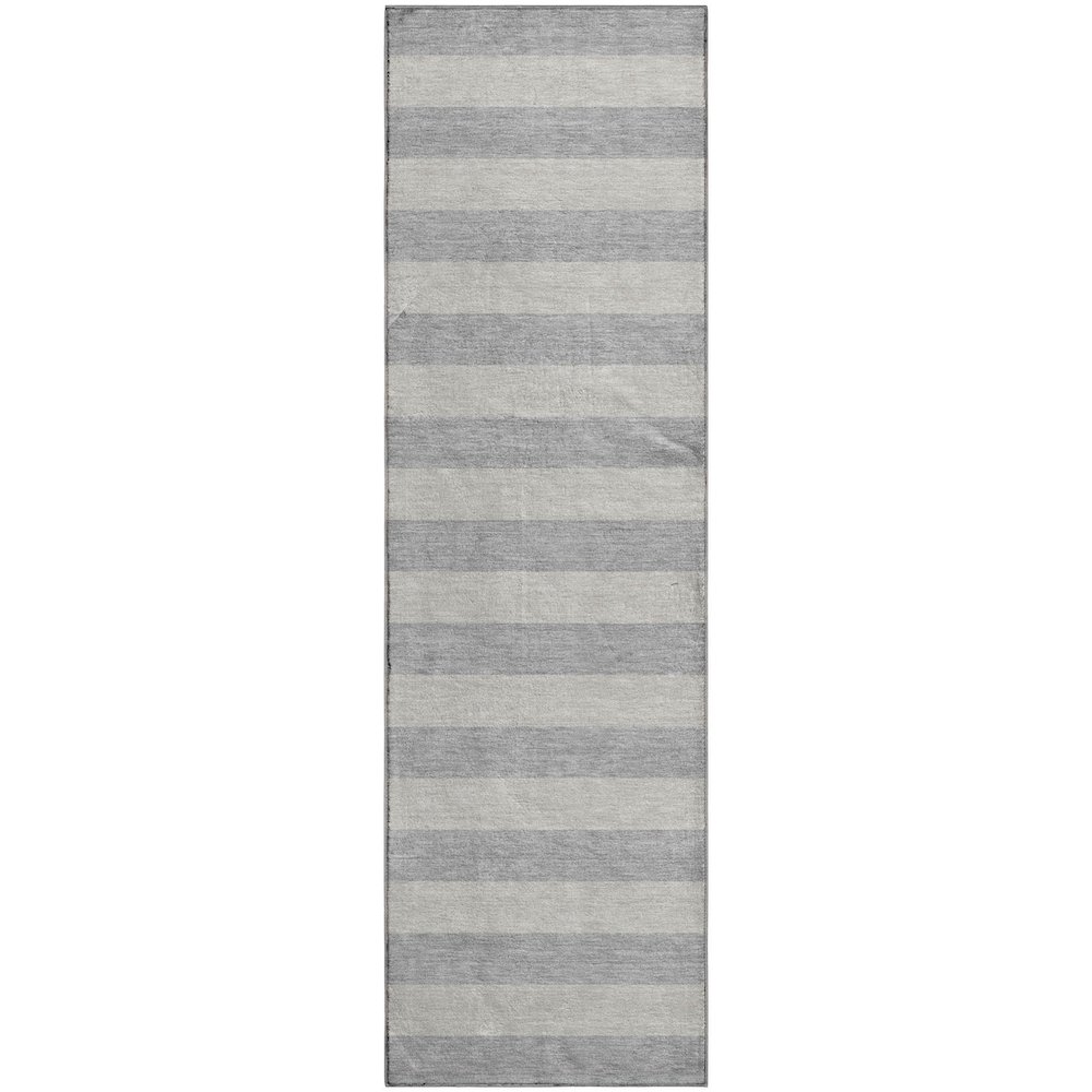 Premium Machine Washable Mayfield  Pewter 2'3" x 7'6" Runner Rug. Picture 1