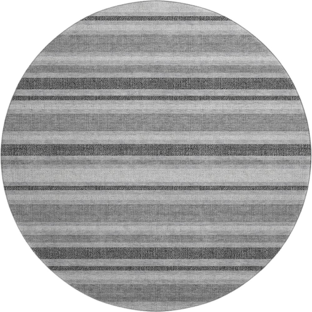 Premium Machine Washable Mayfield  Gray 8' x 8' Round Rug. Picture 1