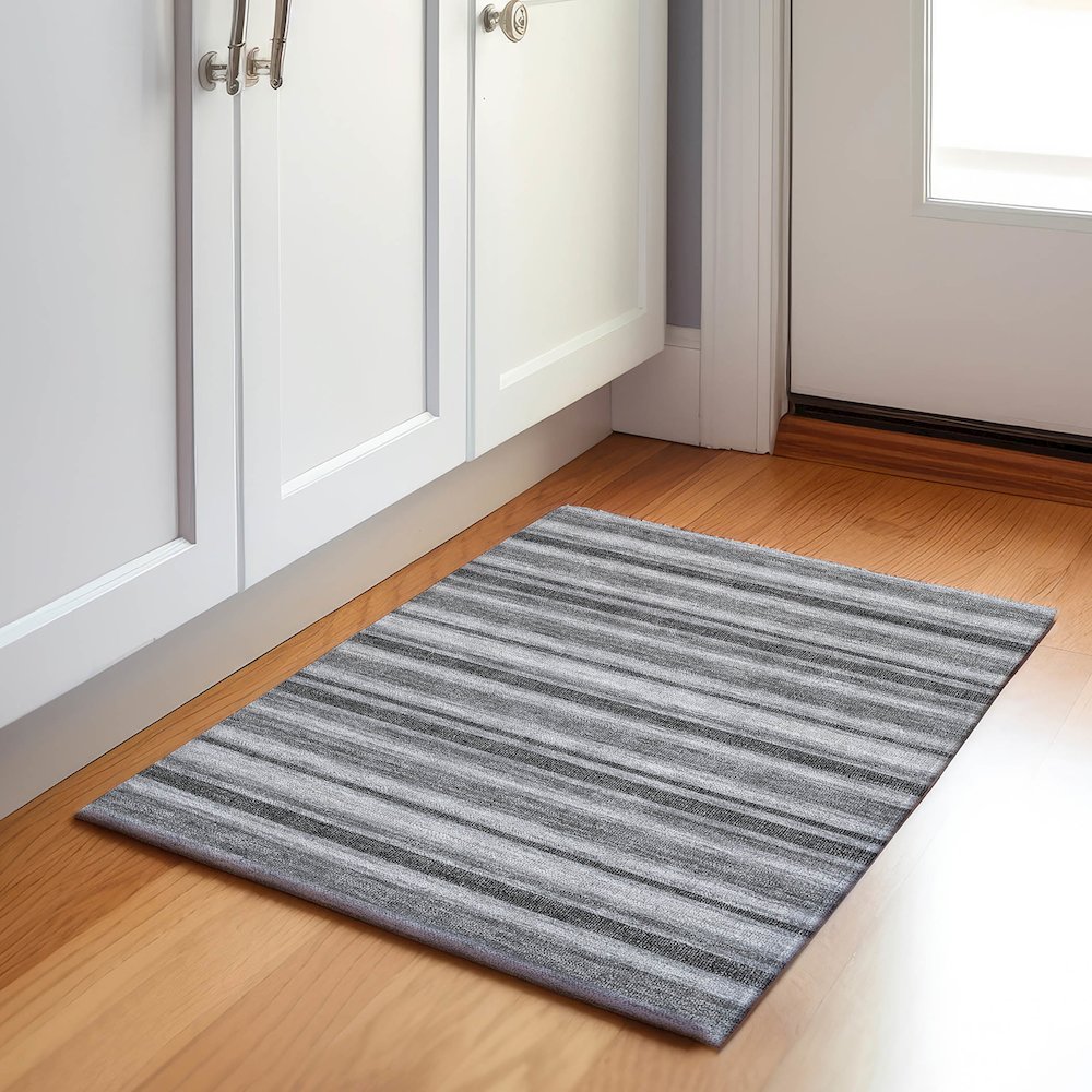Premium Machine Washable Mayfield  Gray 1'8" x 2'6" Rug. Picture 5