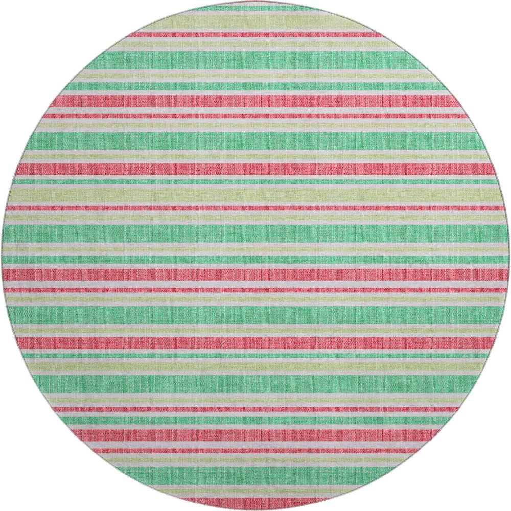 Premium Machine Washable Mayfield  Green 8' x 8' Round Rug. Picture 1