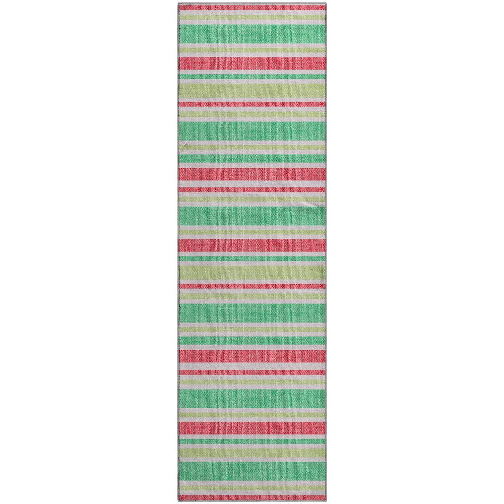 Premium Machine Washable Mayfield  Green 2'3" x 7'6" Runner Rug. Picture 1