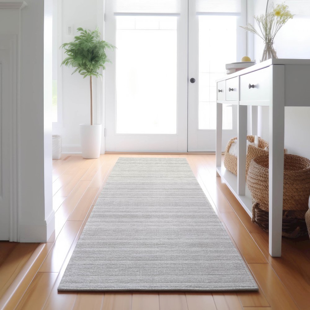 Premium Machine Washable Mayfield  Ivory 2'3" x 7'6" Runner Rug. Picture 5