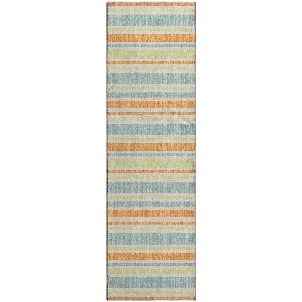 Premium Machine Washable Mayfield  Orange 2'3" x 7'6" Runner Rug. Picture 1