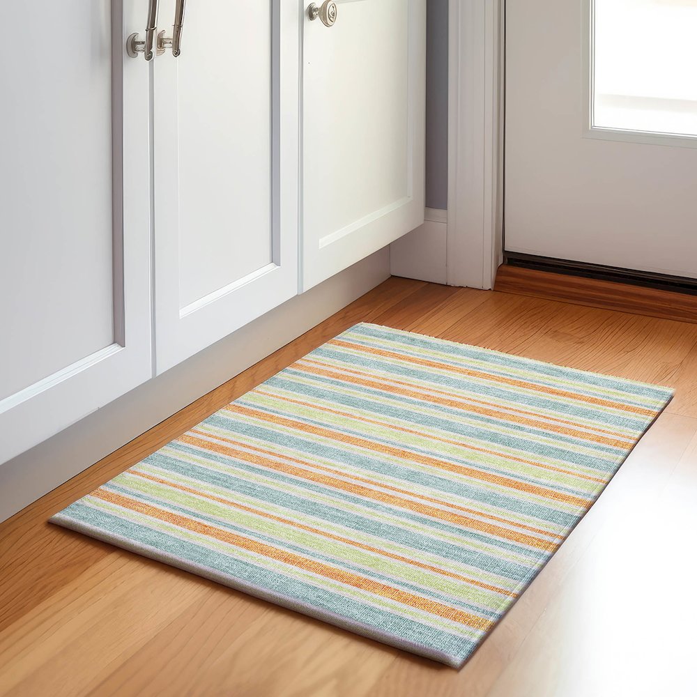 Premium Machine Washable Mayfield  Orange 1'8" x 2'6" Rug. Picture 5