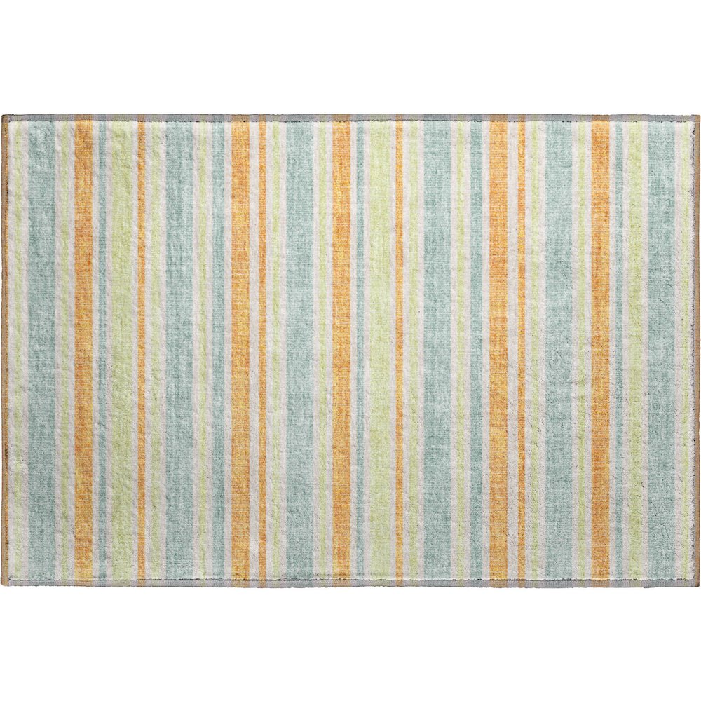 Premium Machine Washable Mayfield  Orange 1'8" x 2'6" Rug. Picture 1