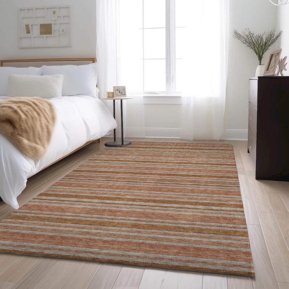 Premium Machine Washable Mayfield  Paprika 2'6" x 3'10" Rug. Picture 5