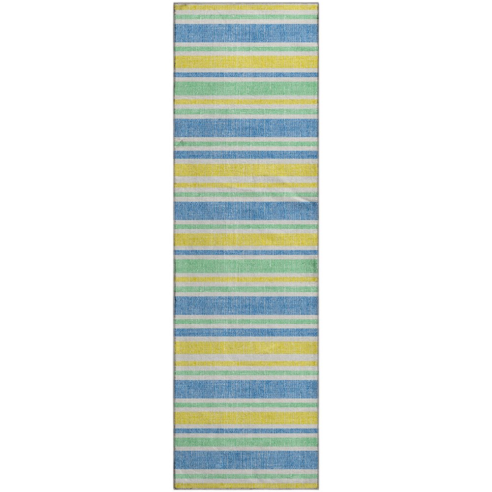 Premium Machine Washable Mayfield  Yellow 2'3" x 7'6" Runner Rug. Picture 1