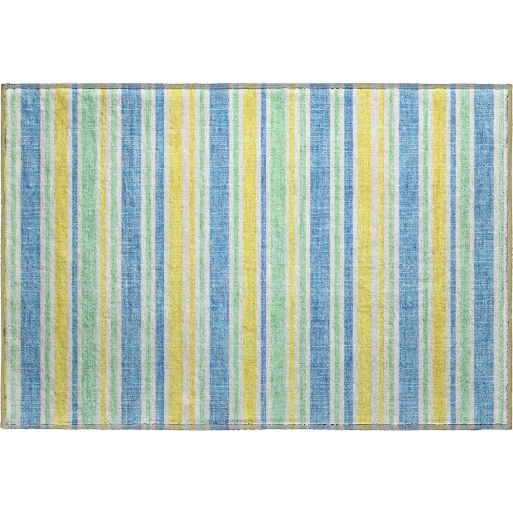 Premium Machine Washable Mayfield  Yellow 1'8" x 2'6" Rug. Picture 1