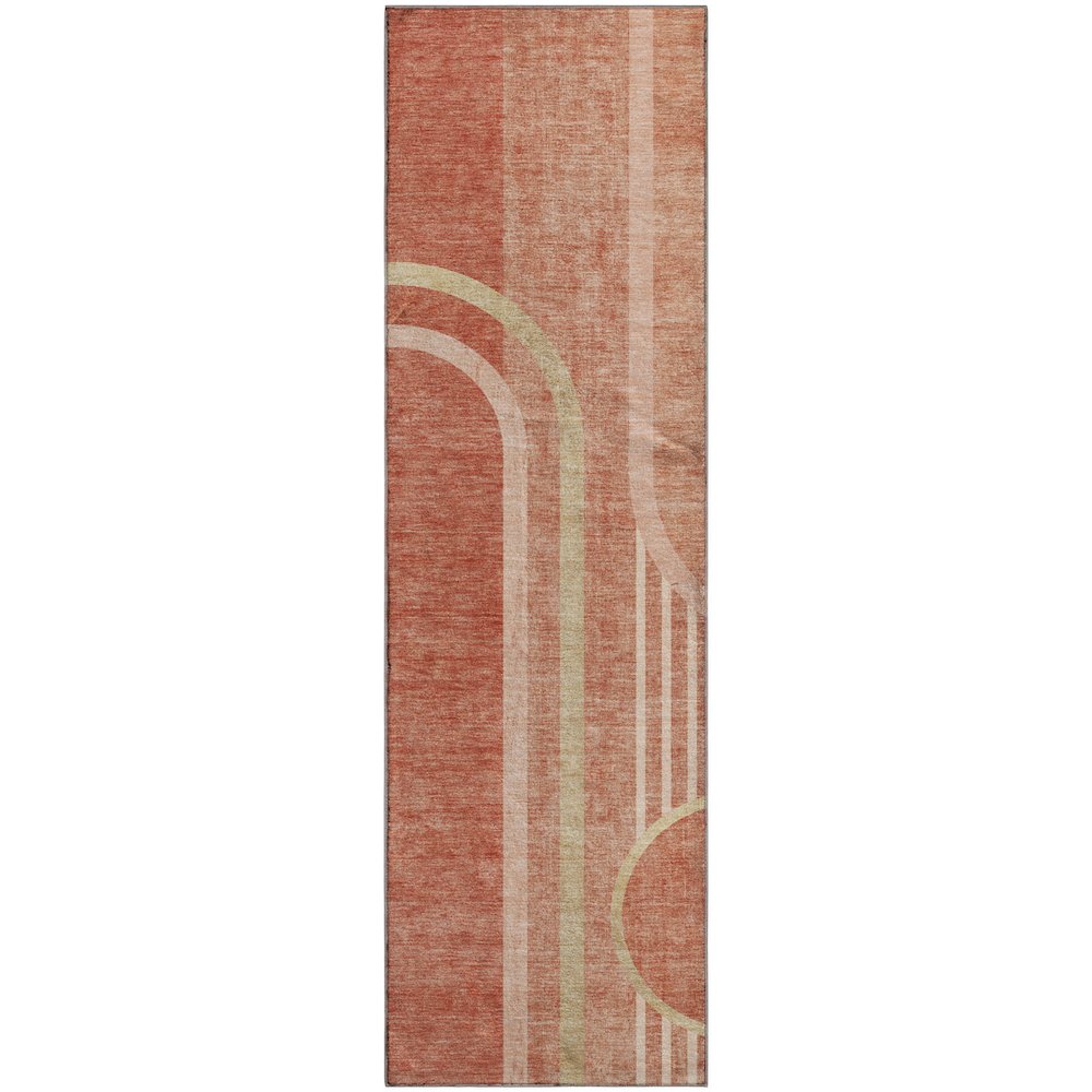 Premium Machine Washable Mayfield  Salmon 2'3" x 7'6" Runner Rug. Picture 1