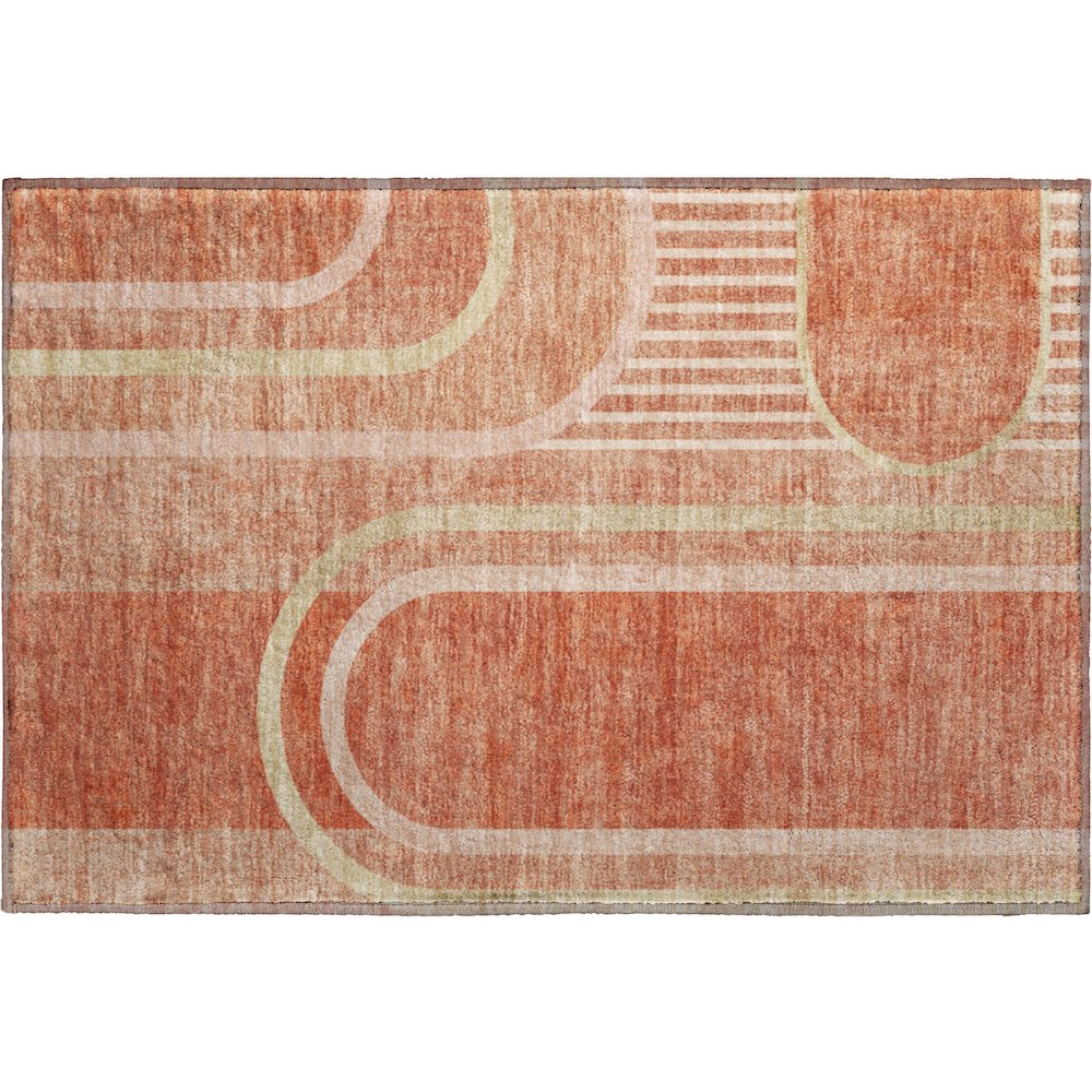 Premium Machine Washable Mayfield  Salmon 1'8" x 2'6" Rug. Picture 1