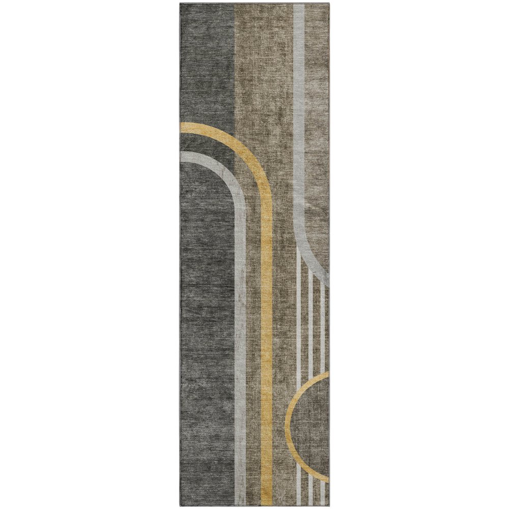 Premium Machine Washable Mayfield  Taupe 2'3" x 7'6" Runner Rug. Picture 1