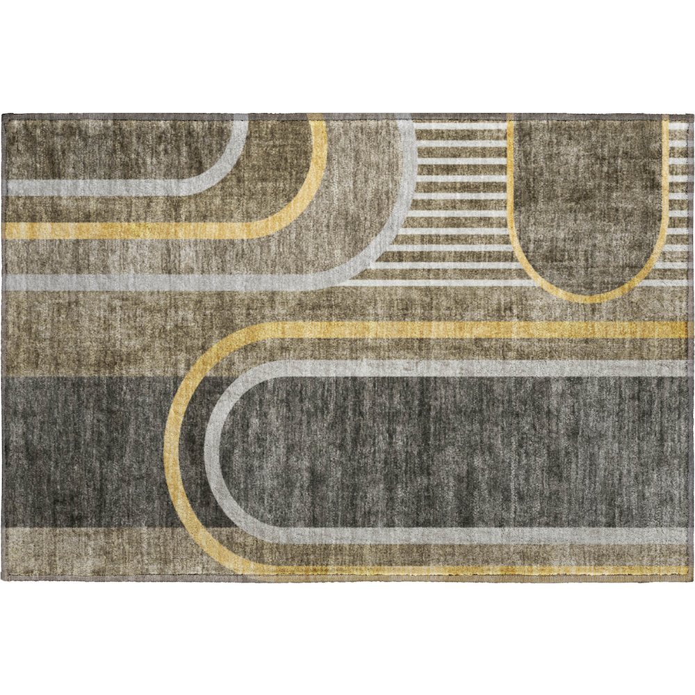 Premium Machine Washable Mayfield  Taupe 1'8" x 2'6" Rug. Picture 1