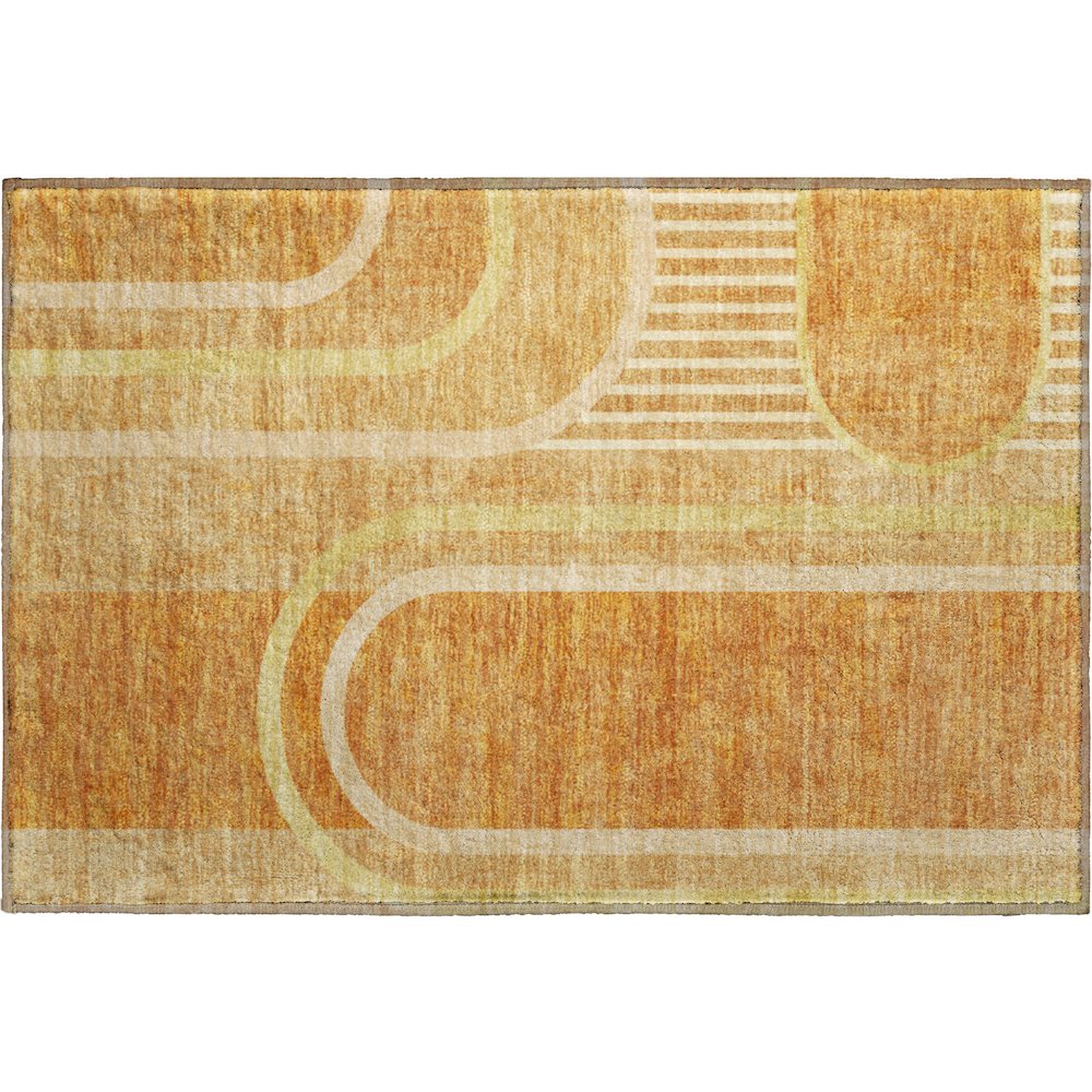 Premium Machine Washable Mayfield  Terracotta 1'8" x 2'6" Rug. Picture 1