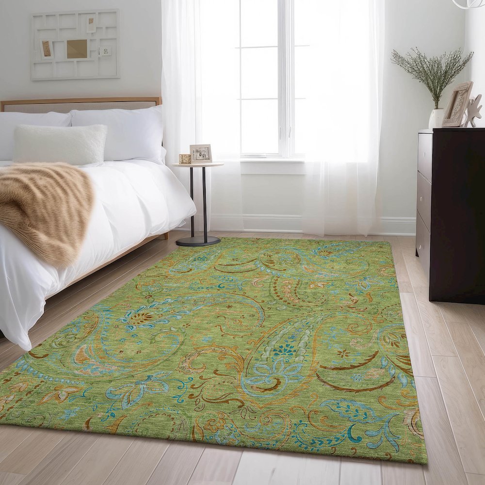 Premium Machine Washable Mayfield  Aloe 2'6" x 3'10" Rug. Picture 5