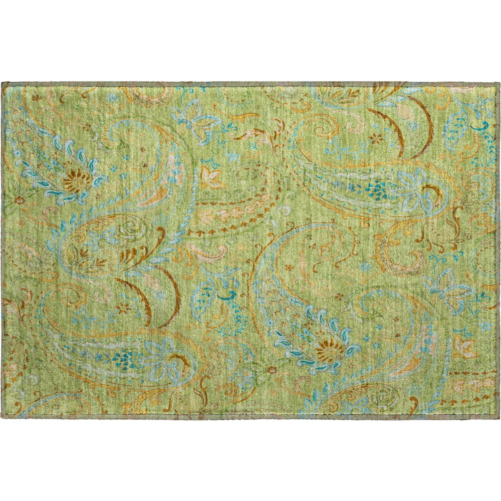 Premium Machine Washable Mayfield  Aloe 1'8" x 2'6" Rug. Picture 1