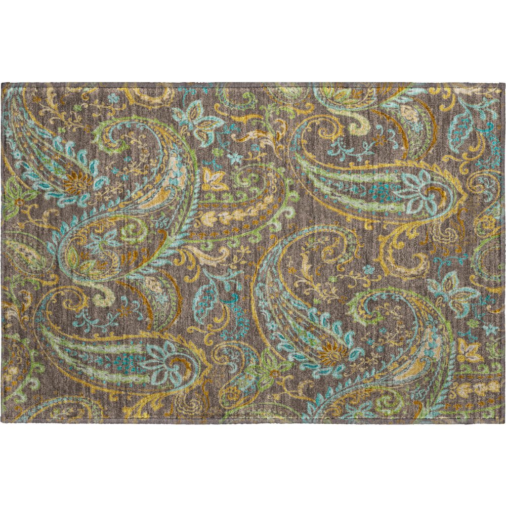 Premium Machine Washable Mayfield  Chocolate 1'8" x 2'6" Rug. Picture 1