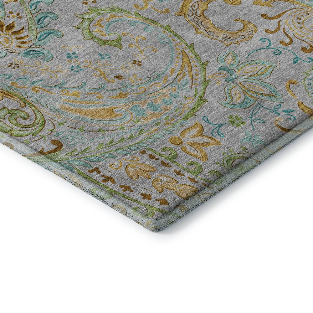 Premium Machine Washable Mayfield  Gray 1'8" x 2'6" Rug. Picture 3