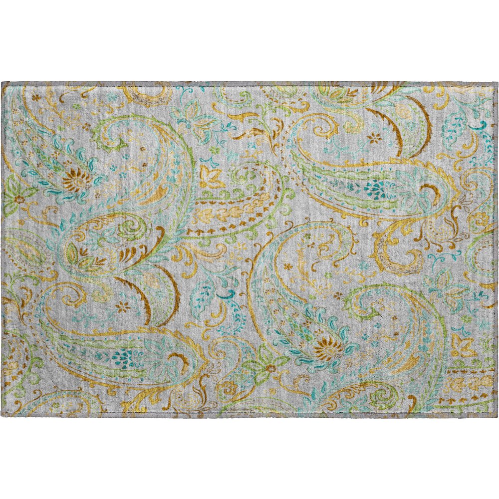 Premium Machine Washable Mayfield  Gray 1'8" x 2'6" Rug. Picture 1