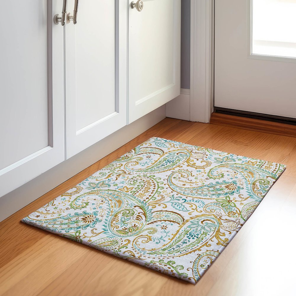 Premium Machine Washable Mayfield  Ivory 1'8" x 2'6" Rug. Picture 5