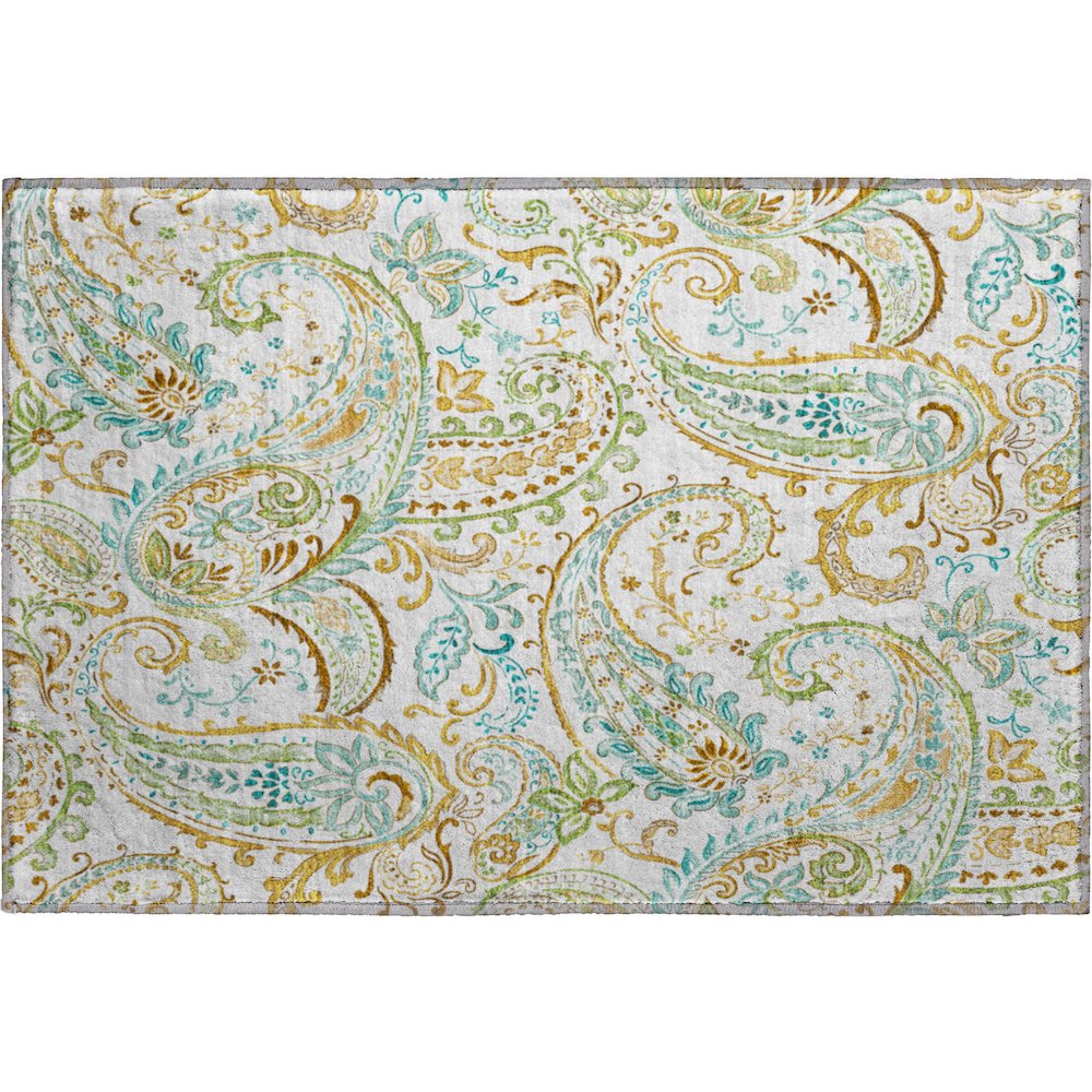 Premium Machine Washable Mayfield  Ivory 1'8" x 2'6" Rug. Picture 1