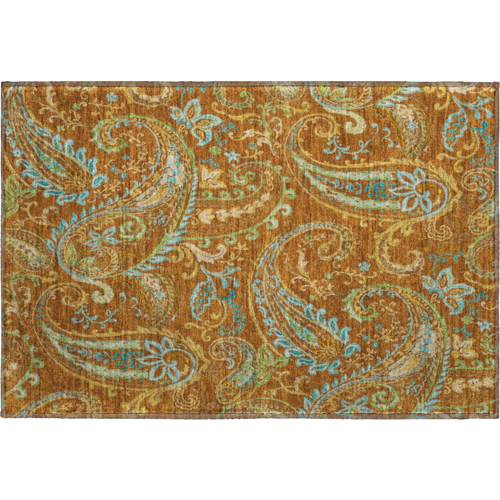 Premium Machine Washable Mayfield  Paprika 1'8" x 2'6" Rug. Picture 1