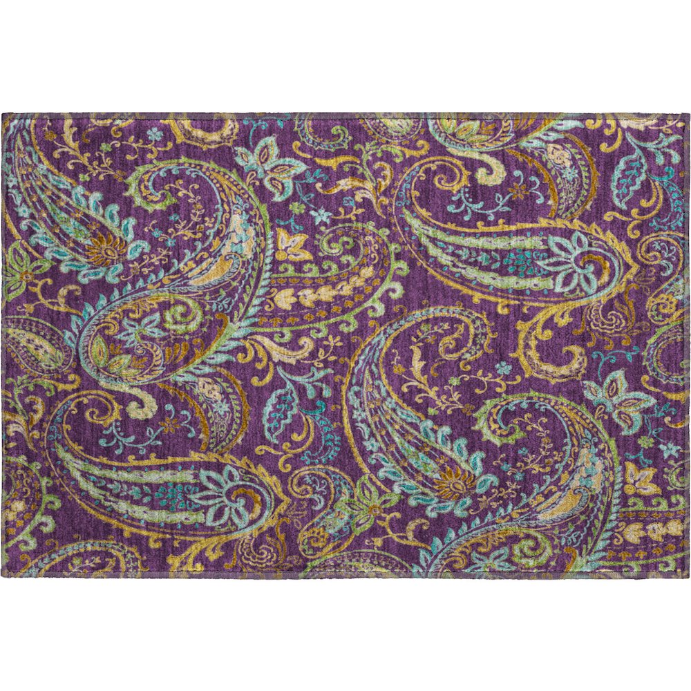 Premium Machine Washable Mayfield  Purple 1'8" x 2'6" Rug. Picture 1