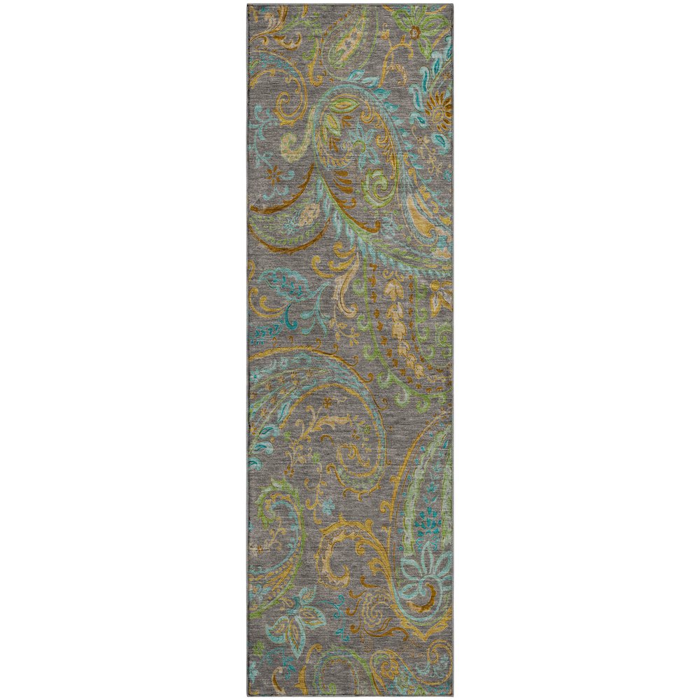 Premium Machine Washable Mayfield  Taupe 2'3" x 7'6" Runner Rug. Picture 1