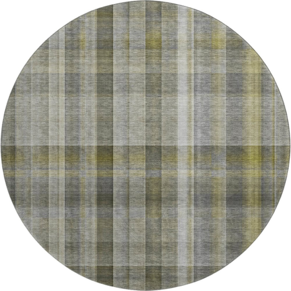 Premium Machine Washable Mayfield  Gray 8' x 8' Round Rug. Picture 1