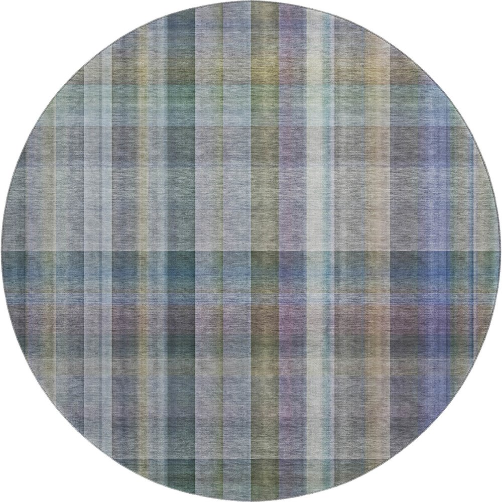 Premium Machine Washable Mayfield  Green 8' x 8' Round Rug. Picture 1