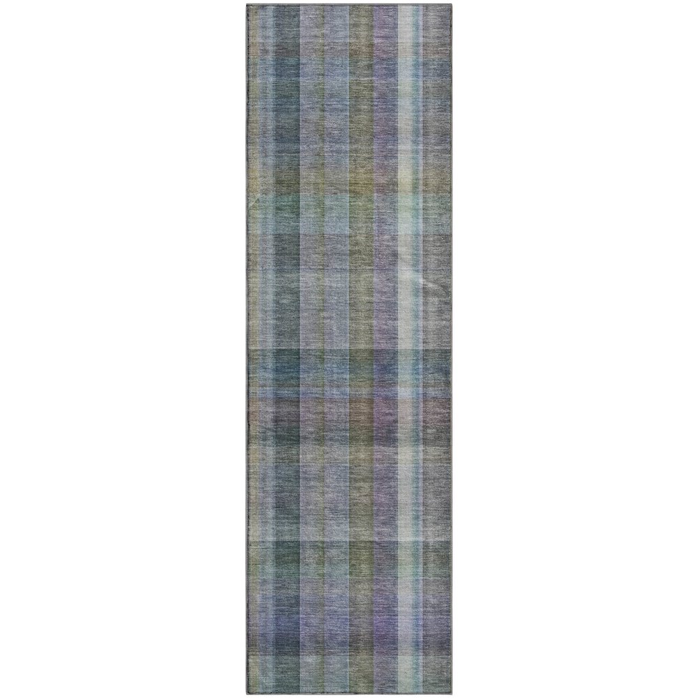 Premium Machine Washable Mayfield  Green 2'3" x 7'6" Runner Rug. Picture 1