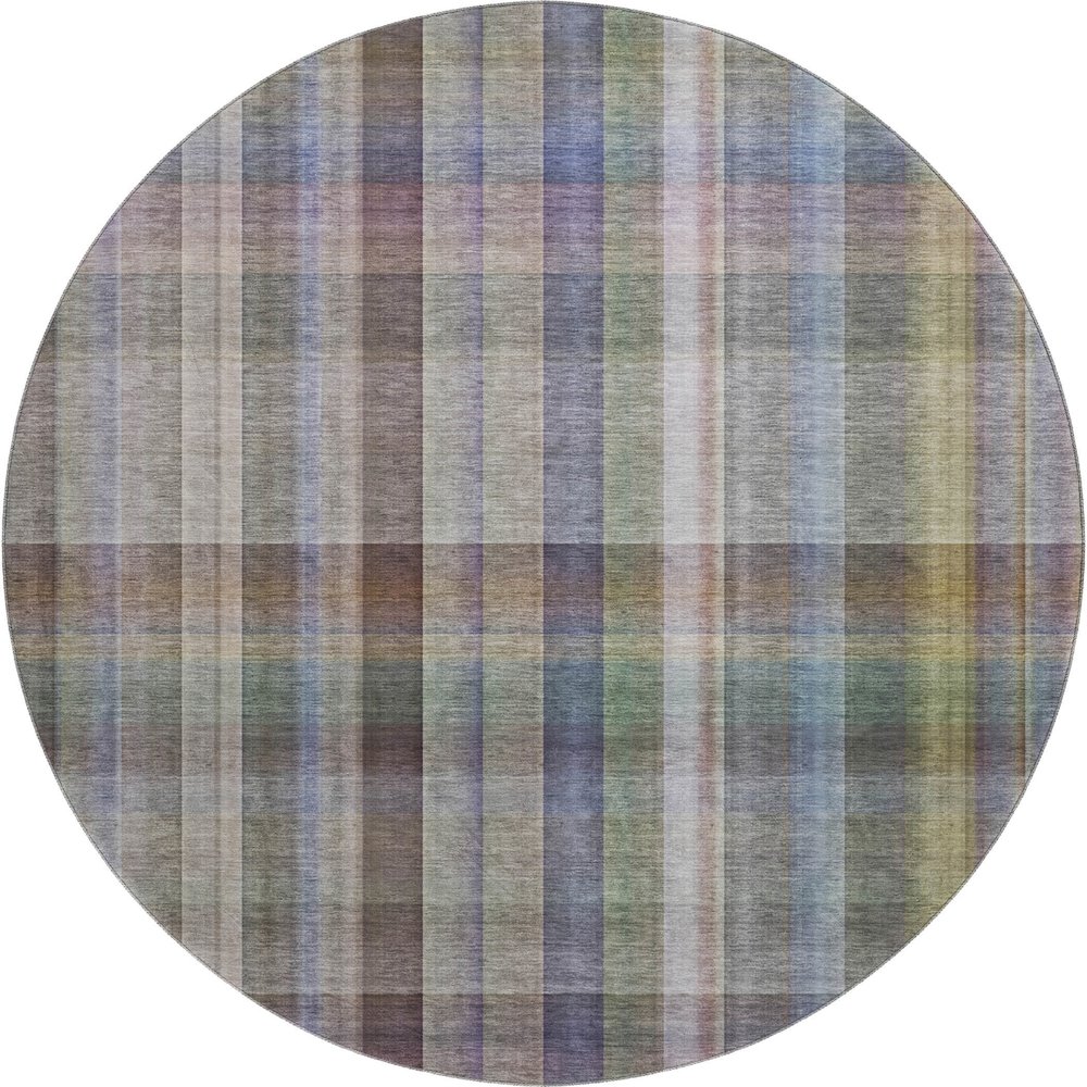 Premium Machine Washable Mayfield  Pewter 8' x 8' Round Rug. Picture 1