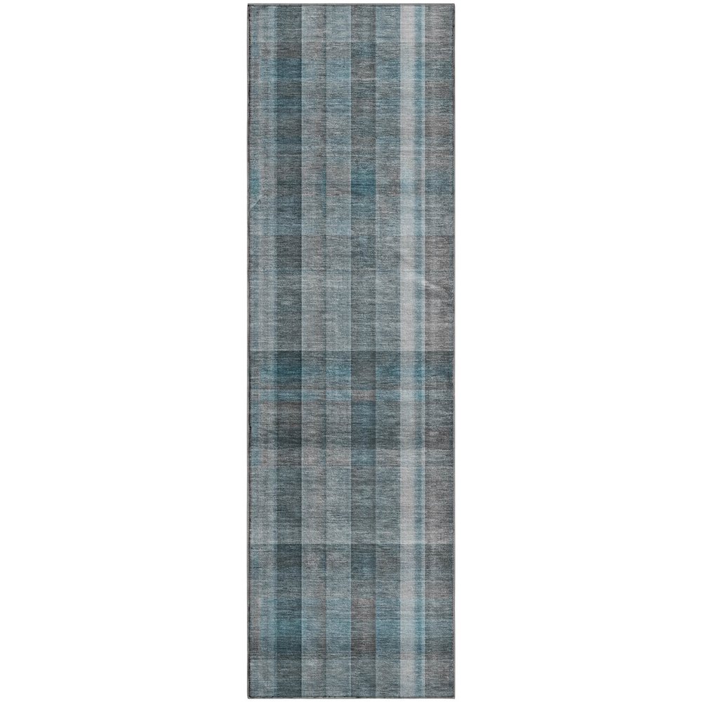 Premium Machine Washable Mayfield  Teal 2'3" x 7'6" Runner Rug. Picture 1