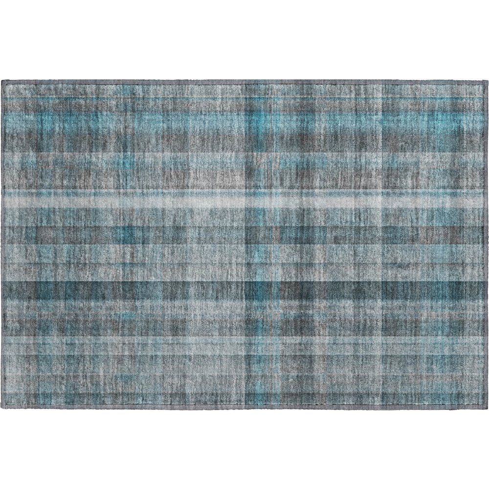 Premium Machine Washable Mayfield  Teal 1'8" x 2'6" Rug. Picture 1