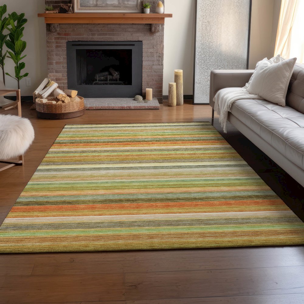 Premium Machine Washable Mayfield  Aloe 2'6" x 3'10" Rug. Picture 6