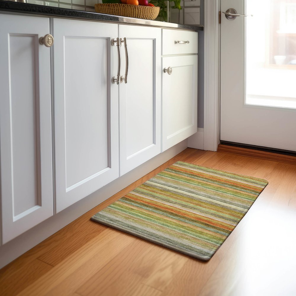 Premium Machine Washable Mayfield  Aloe 1'8" x 2'6" Rug. Picture 5
