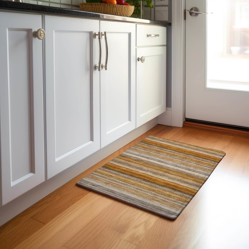 Premium Machine Washable Mayfield  Paprika 1'8" x 2'6" Rug. Picture 5