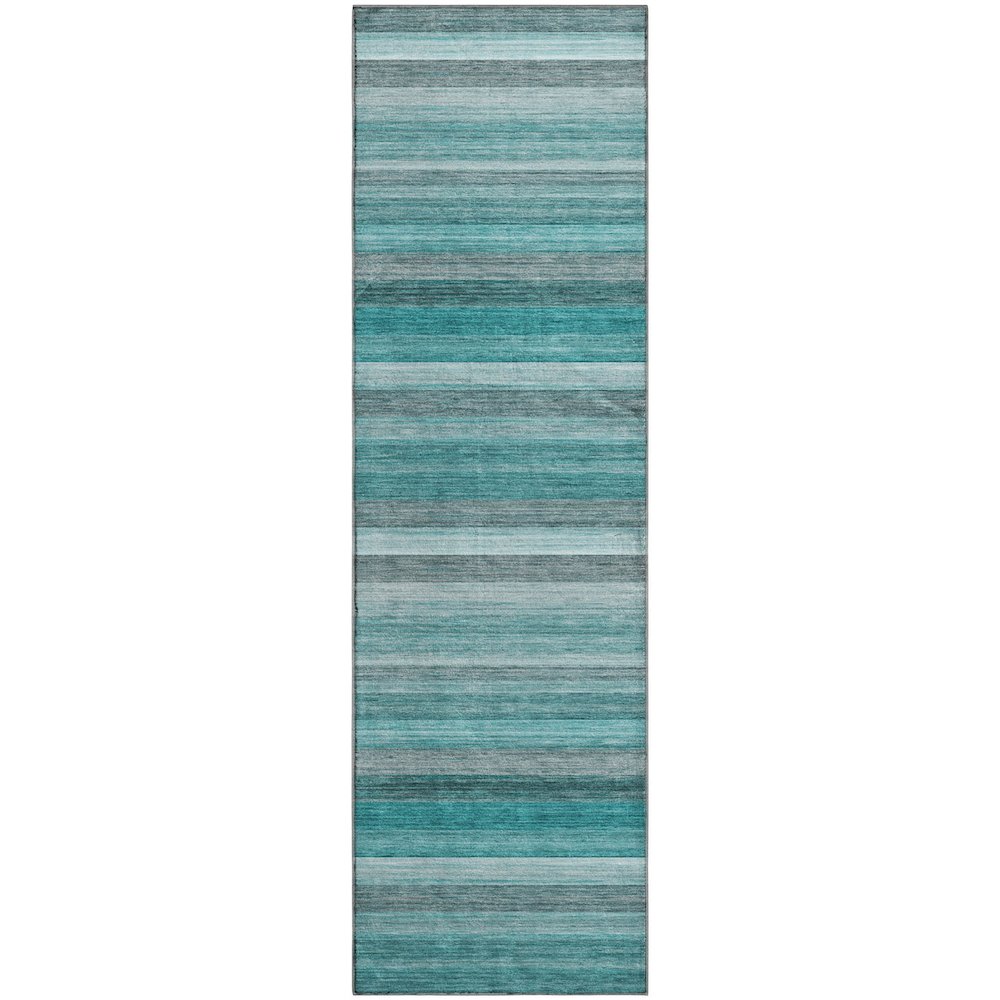 Premium Machine Washable Mayfield  Teal 2'3" x 7'6" Runner Rug. Picture 1