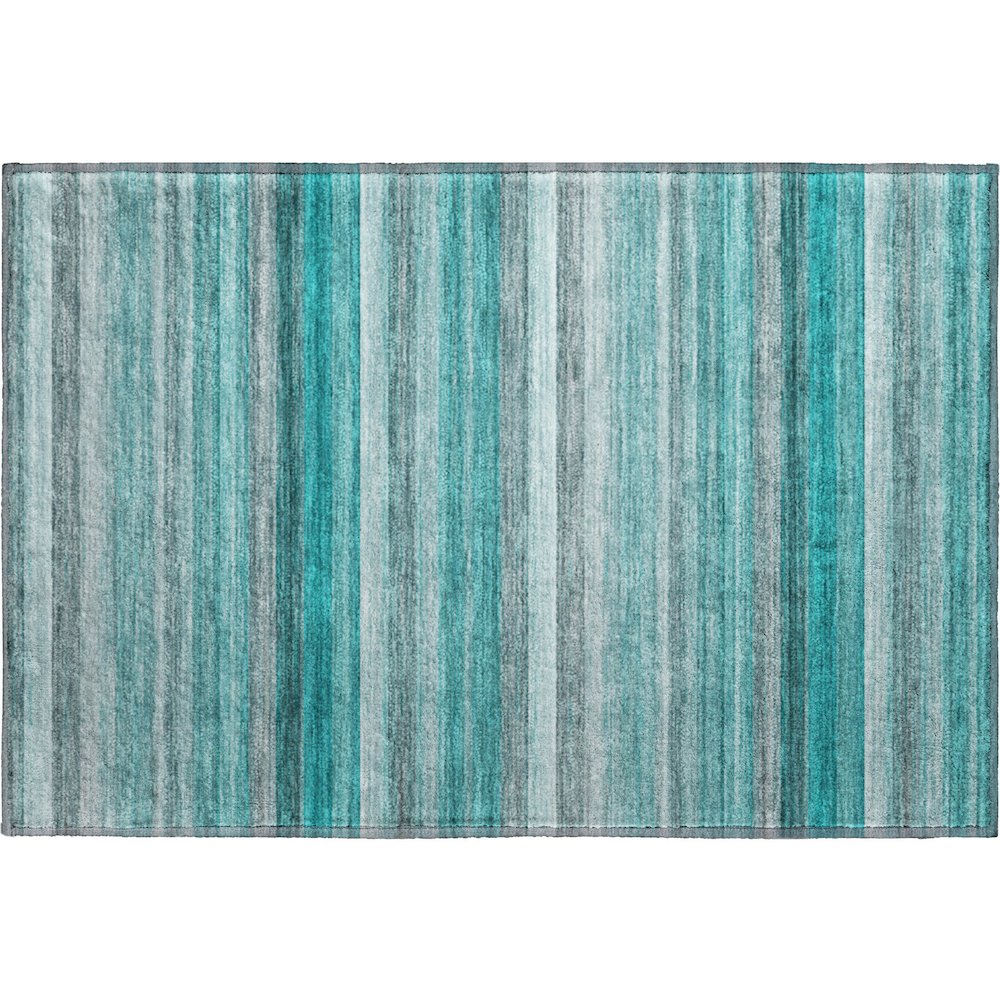 Premium Machine Washable Mayfield  Teal 1'8" x 2'6" Rug. Picture 1