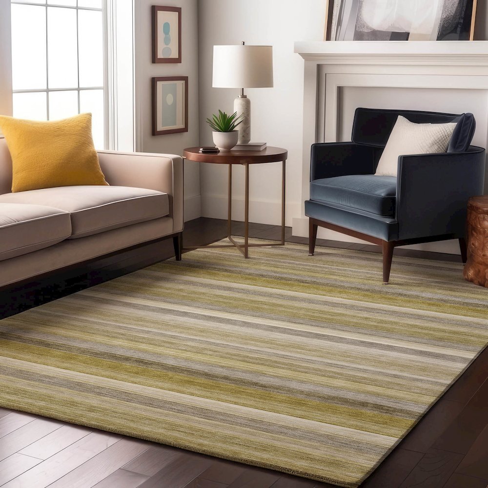 Premium Machine Washable Mayfield  Wheat 2'6" x 3'10" Rug. Picture 5