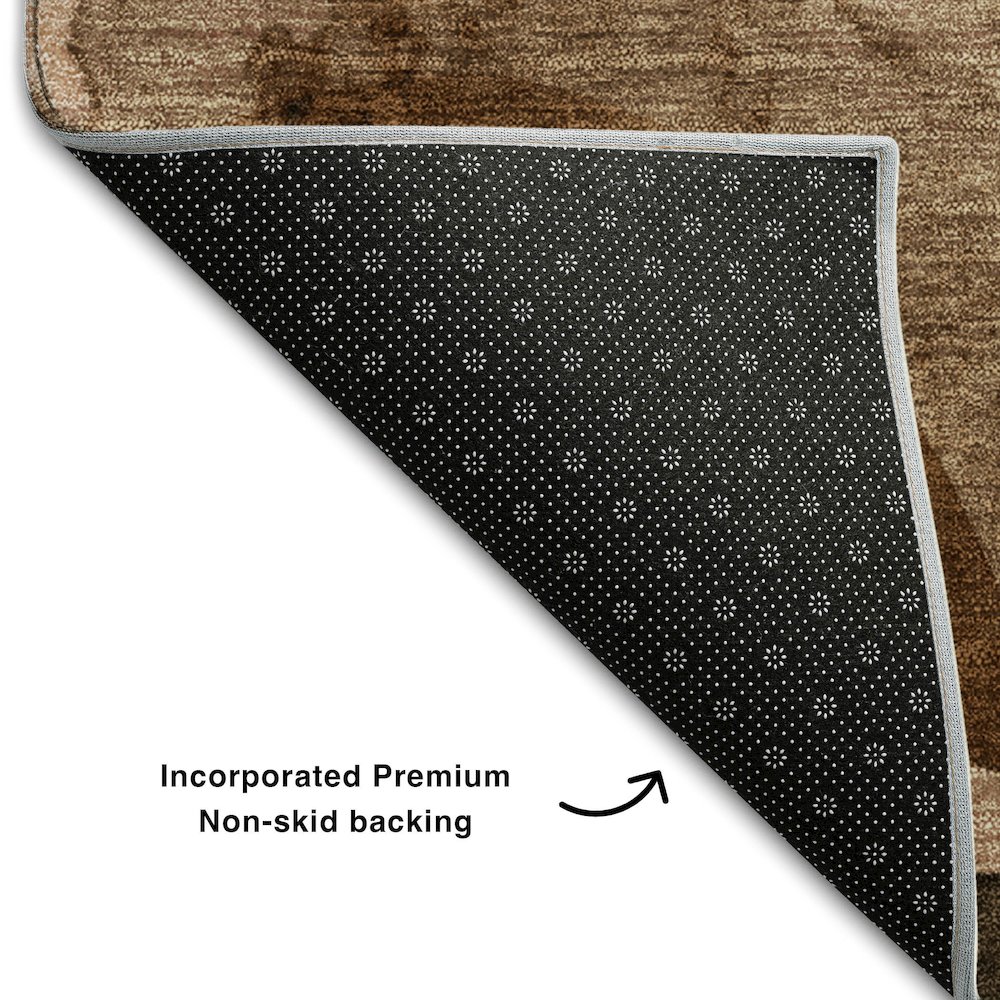 Premium Machine Washable Mayfield  Chocolate 1'8" x 2'6" Rug. Picture 2