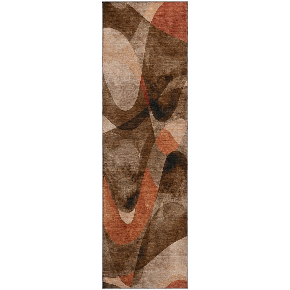 Premium Machine Washable Mayfield  Chocolate 2'3" x 7'6" Runner Rug. Picture 1