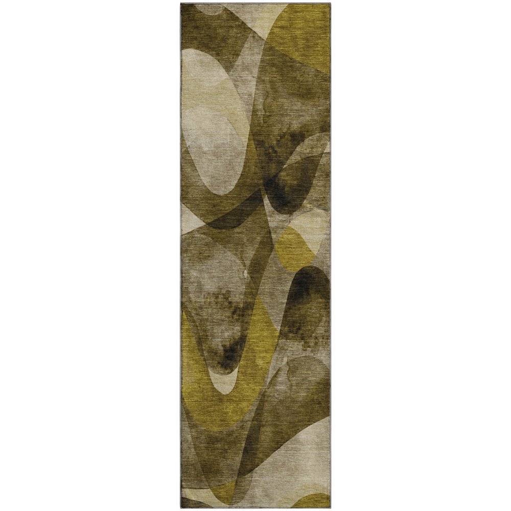 Premium Machine Washable Mayfield  Coffee 2'3" x 7'6" Runner Rug. Picture 1