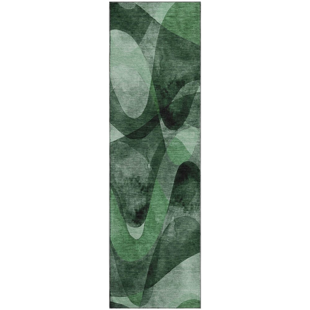 Premium Machine Washable Mayfield  Fern 2'3" x 7'6" Runner Rug. Picture 1