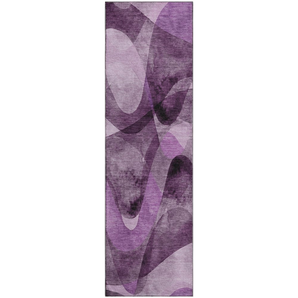 Premium Machine Washable Mayfield  Purple 2'3" x 7'6" Runner Rug. Picture 1